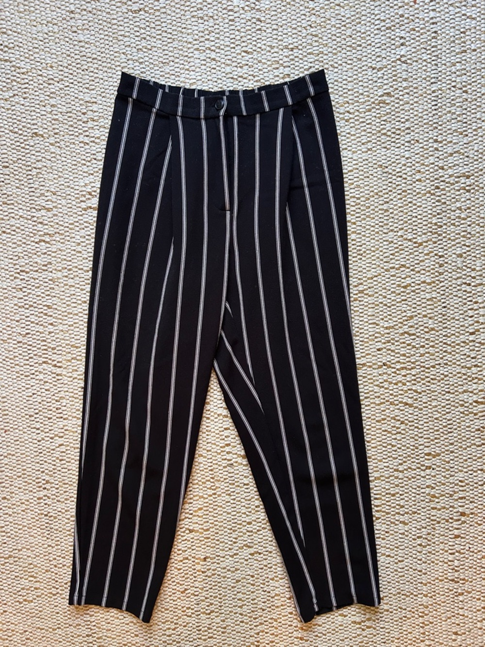 H&M black pinstripe pants